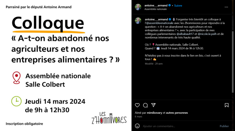 240306 Antoine Armand Instagram Colloque Les Z'Homnivores