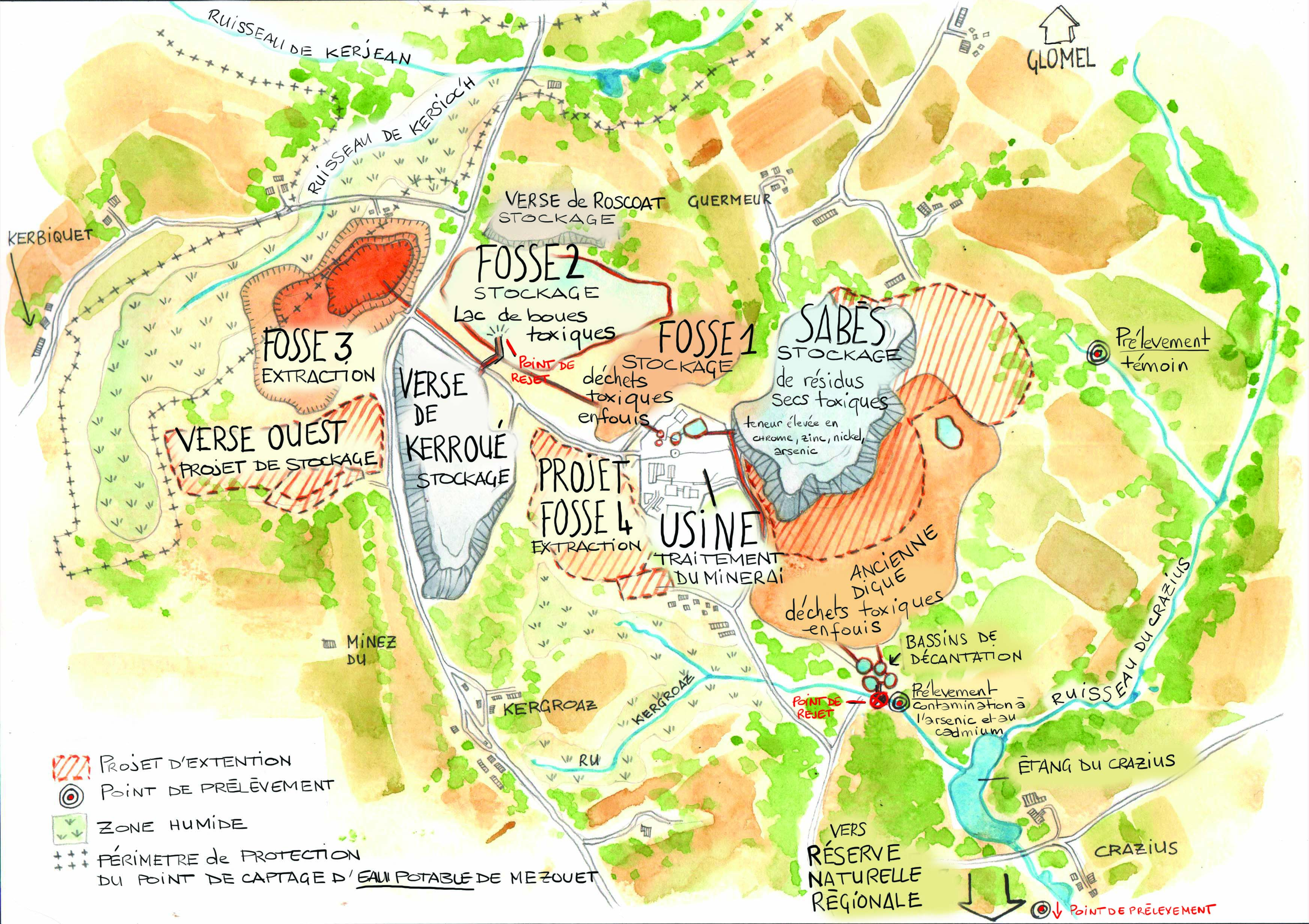 La mine d’Imerys contamine la réserve naturelle de Glomel
