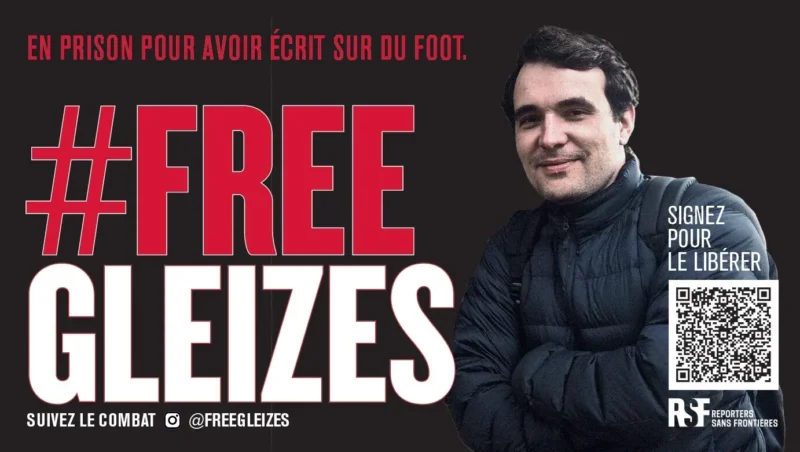 251126 Free Christophe Gleizes Journaliste Sportif Détenu En Algérie Bannière RSF