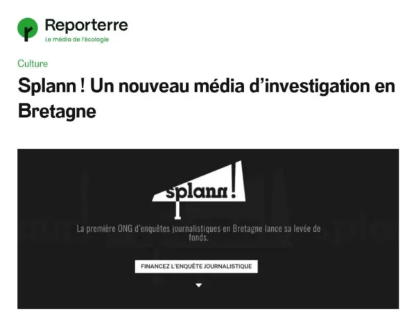 « Reporterre » rend compte du lancement de « Splann ! », le 18 février 2021