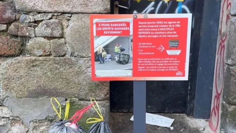 La gestion des ordures s’apparente à un véritable casse-tête pour la municipalité de Saint-Brieuc. Crédit Lisa Drian (Vert)