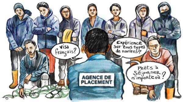 Des matelots étrangers surexploités. Crédit Damien Roudeau pour « Splann ! »