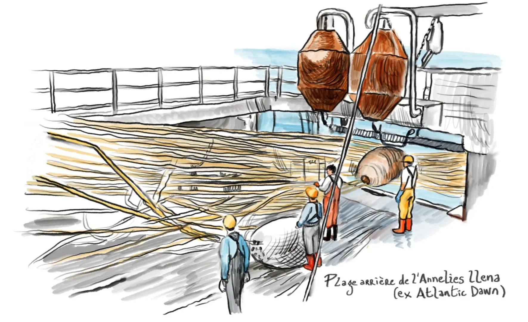 Des pêcheurs artisans bâillonnés. Crédit Damien Roudeau pour « Splann ! »