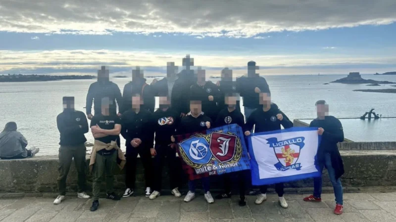 Sur les réseaux sociaux, les hooligans rennais du Roazhon 1901 affichent leur complicité avec leurs homologues espagnols de Saragosse, les Ligallo Fondo Norte, également d’extrême droite. DR
